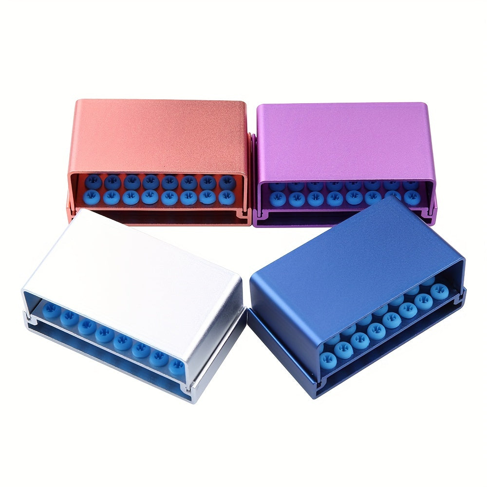 Dental Autoclavable Disinfection Box 40 Holes Aluminium Alloy Dentistry Burs