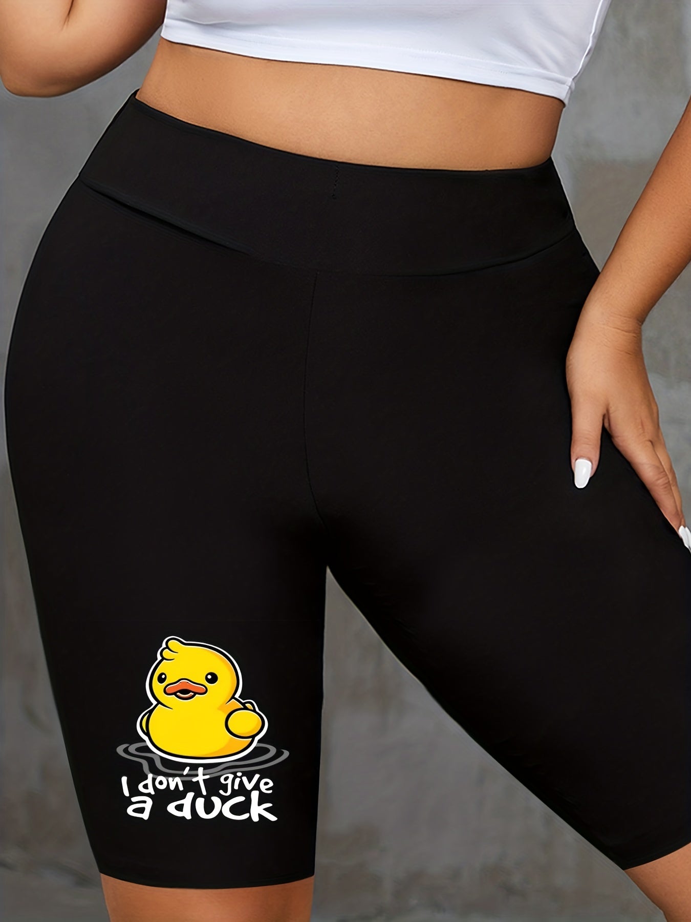 Women's Plus Graphic High Rise Fitness Shorts