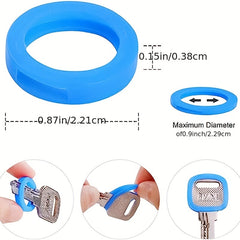10pcs Silicone Key Cap Label Plastic Key Identification Rings