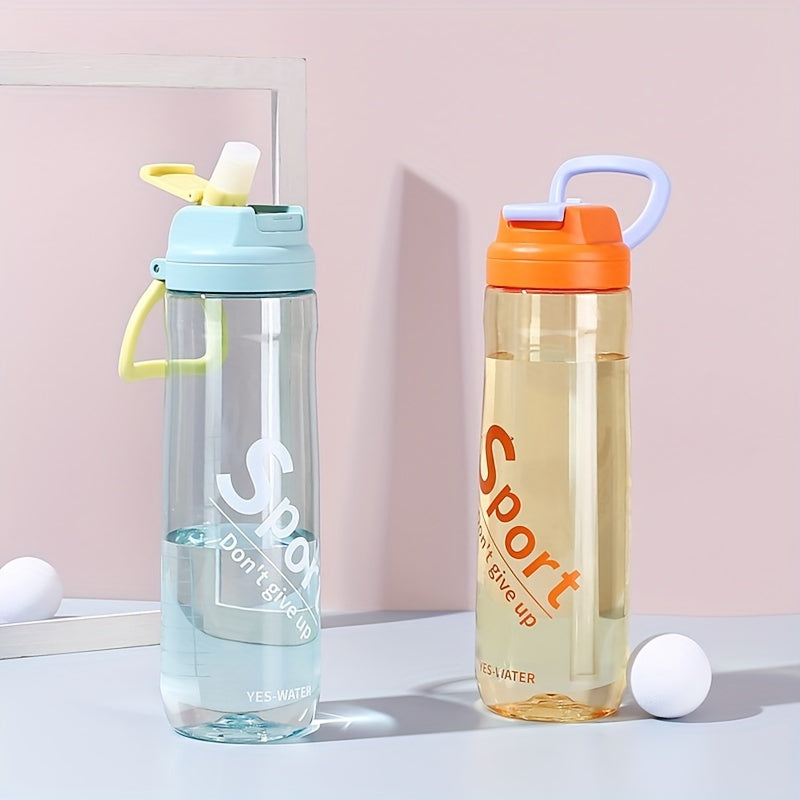750ml Clear Leakproof Straw Tumbler Flip Top Water Bottle