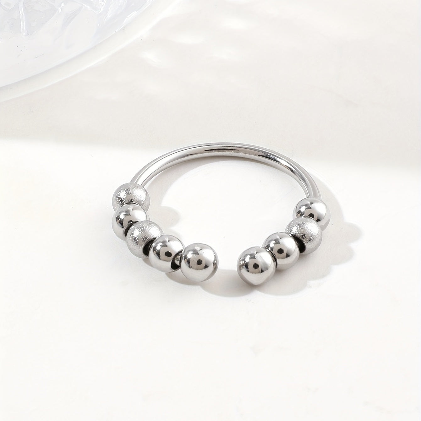 Stainless Steel Rotating Anxiety Relief Ring Adjustable Size