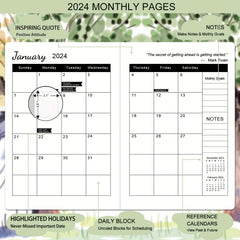 2023 A4 Week To View Diary PU Leather Hard Cover January-December