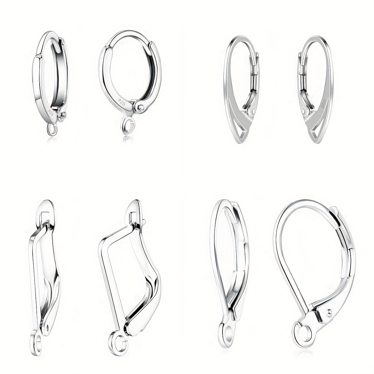 100pcs Pack Silver Jewelry Findings Earring DIY Accessories