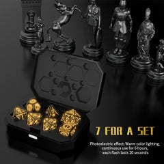 7pcs Rechargeable LED Dice Set Warm Breathing Light Board Game