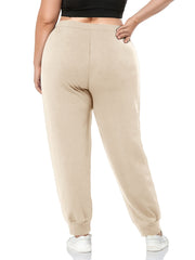  Letter Print Drawstring High Rise Sweatpants