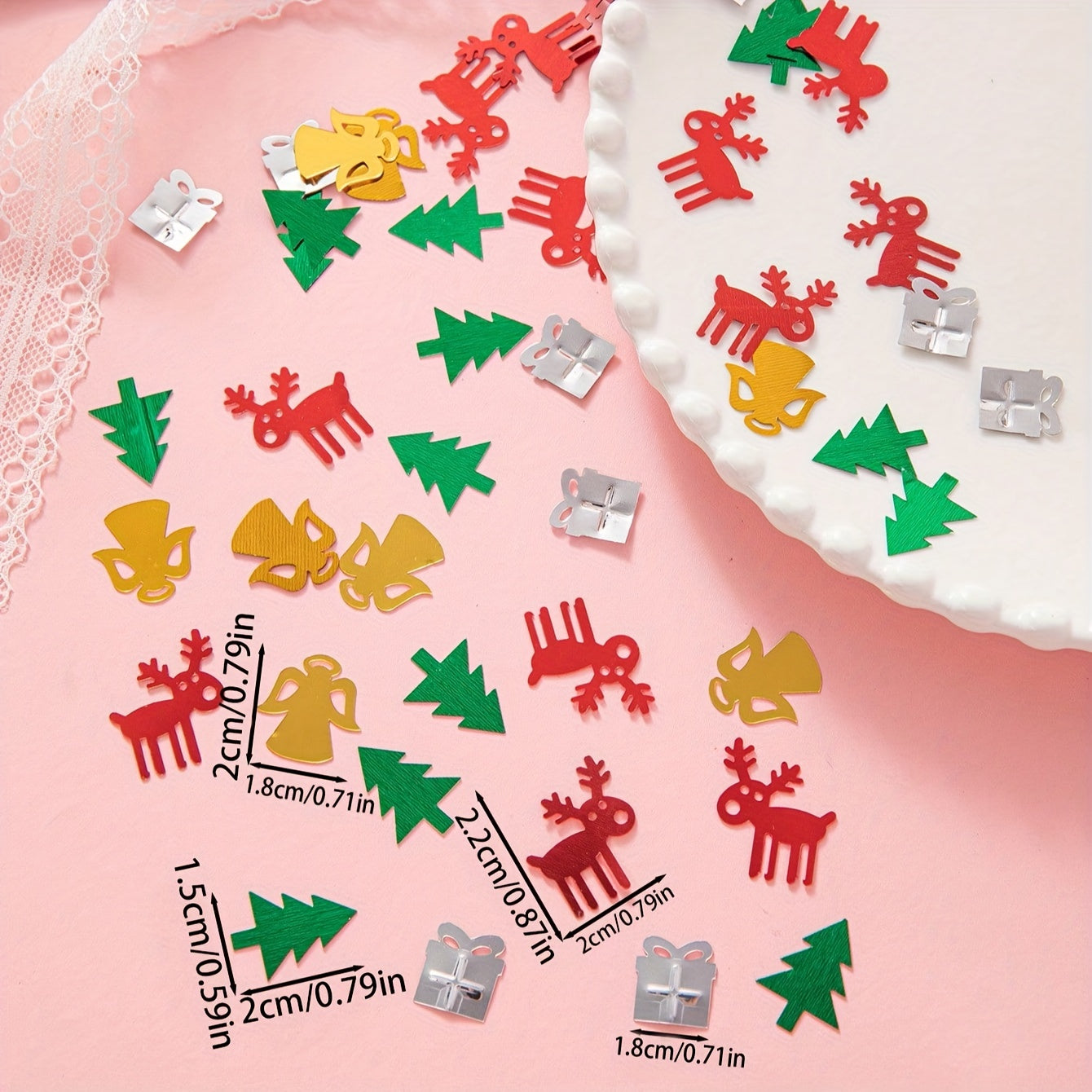 Christmas Tree Ornaments Snowflake Confetti Decorations