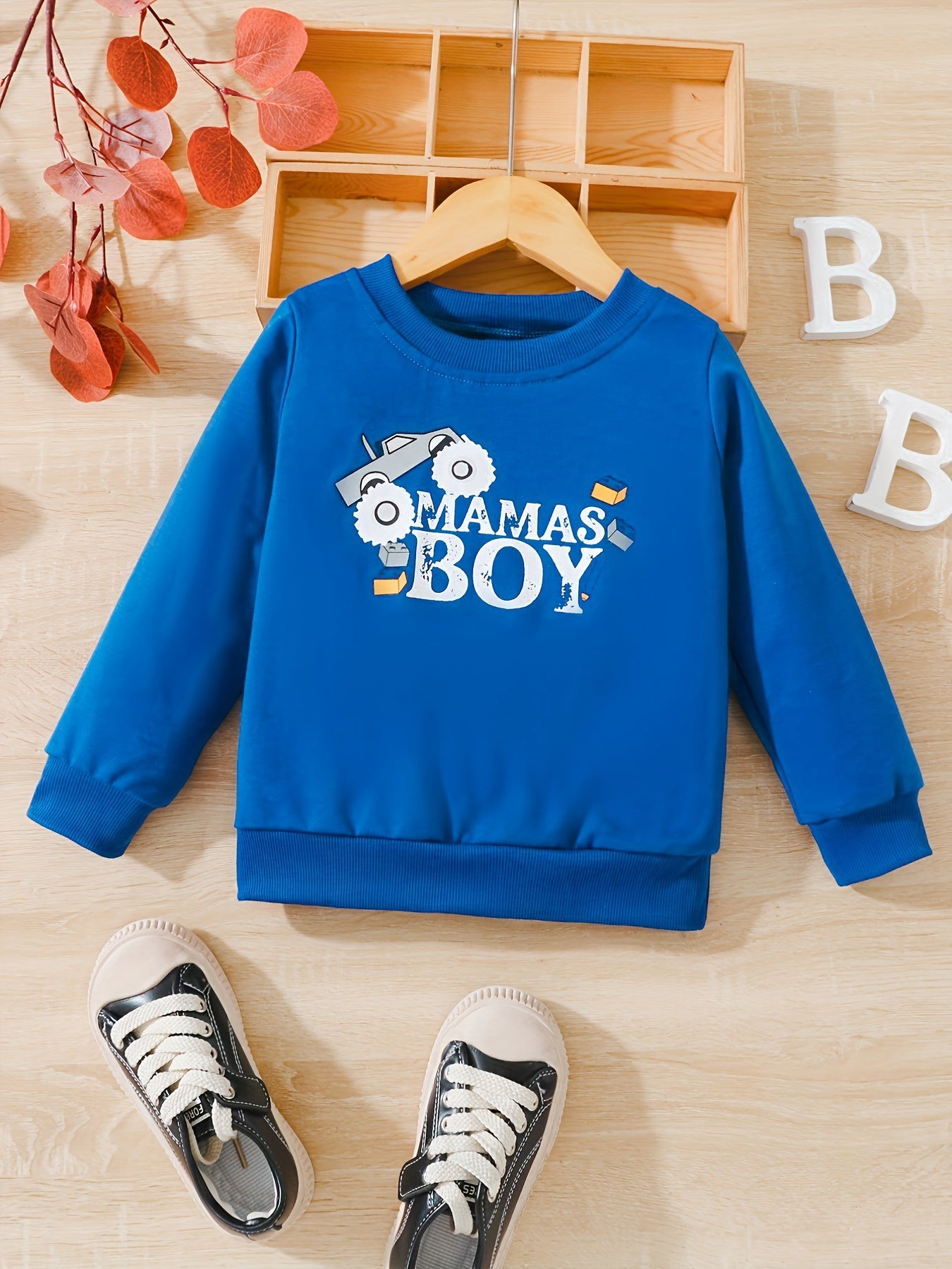 Boy's Mams Boy Print Sweatshirt Casual Slightly Stretch Breathable Sweatshirt