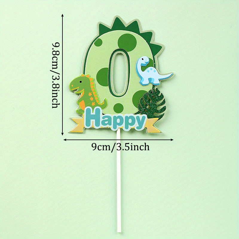 Green Dinosaur Cake Topper for Kids' Birthdays