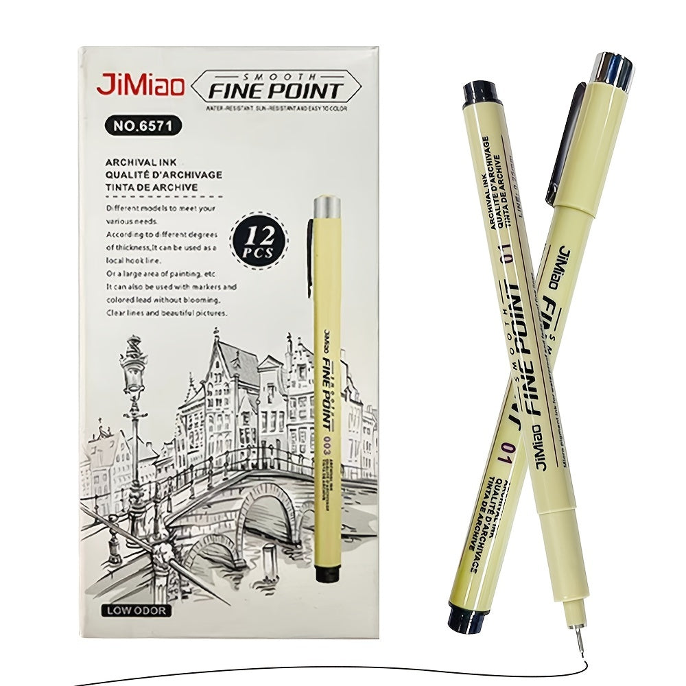 12 Pack Drawing Pens for Anime Sketching Calligraphy Art Supplies