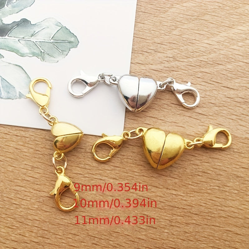 5pcs Heart Magnetic Buckle DIY Bracelet Necklace Set