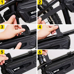 Double Sided Open Bicycle Triangle Bag Hard Shell Mountain Bike Front Beam Bag