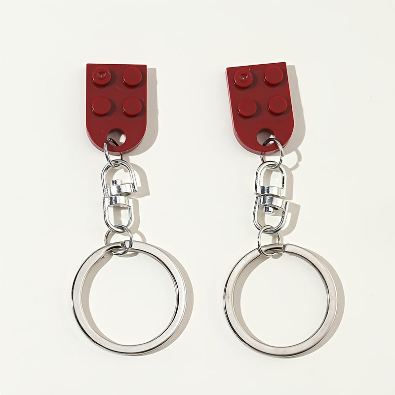 Couple Heart Keychain Set - Boyfriend Girlfriend Matching Gift