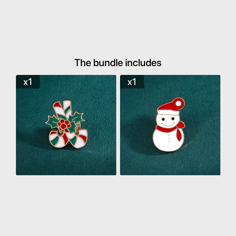 Men's Christmas Pattern Red Alloy Pin
