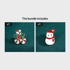 Men's Christmas Pattern Red Alloy Pin