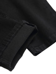 Men's Ripped Pencil Jeans Knee Rips Distressed Stretch Denim Pants