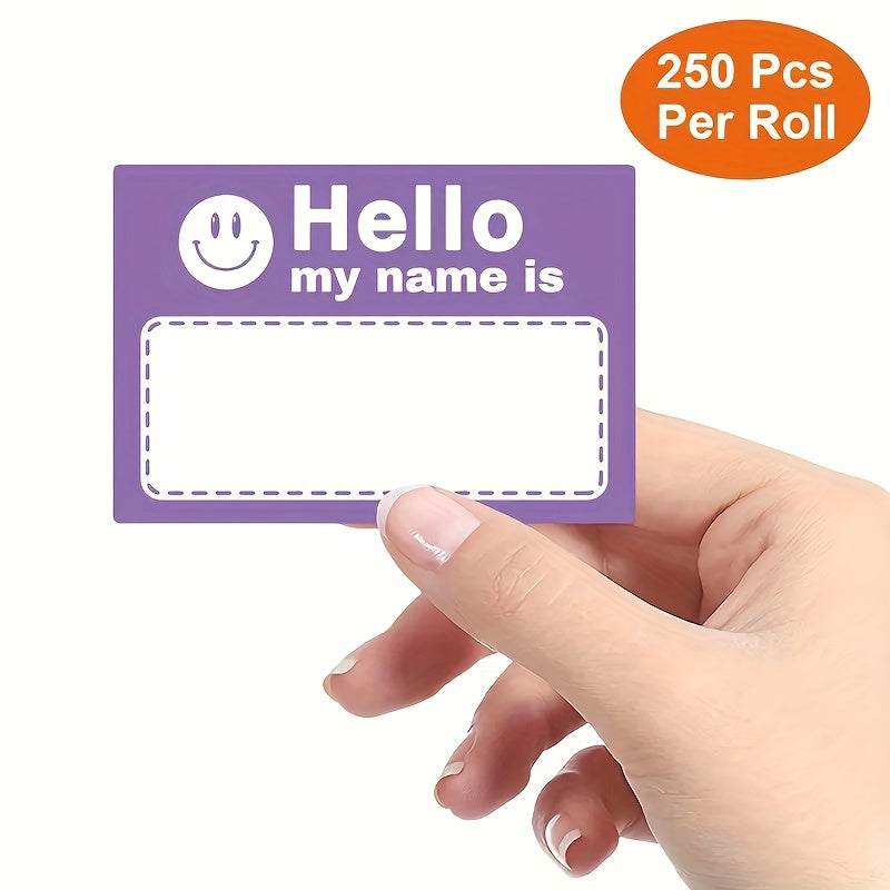 250pcs Hello My Name Is Stickers Labels Name Tags 75x50mm