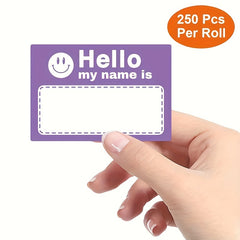 250pcs Hello My Name Is Stickers Labels Name Tags 75x50mm