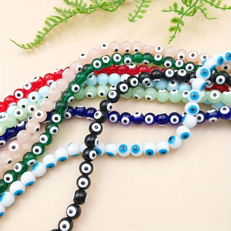 40pcs Glass Eye Beads Round Colorful Spacer Beads DIY Jewelry Making