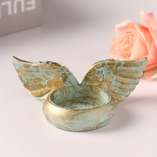 Green Angel Wings Tealight Candle Holders Resin Votive Candle Holder
