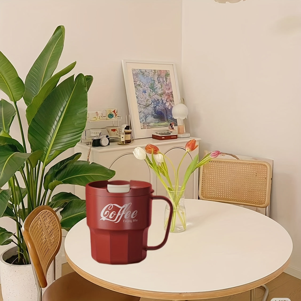 400ml Plastic Coffee Mug with Anti-Scald Handle