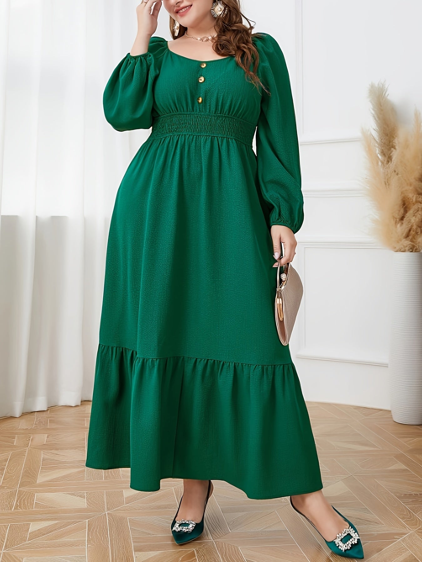  Casual Dress Women's Plus Maxi Smock Dress
