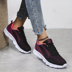 Women's Lace Up Running Shoes Lightweight Comfortable Low Top Sport Shoes