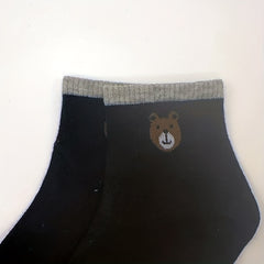 5 Pairs Bear Print Socks Breathable Short Women's Stockings
