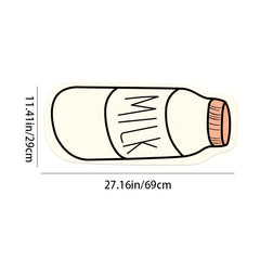 Large Mouse Pad Cartoon Milk Bottle Design Waterproof Non-Slip Soft Touch