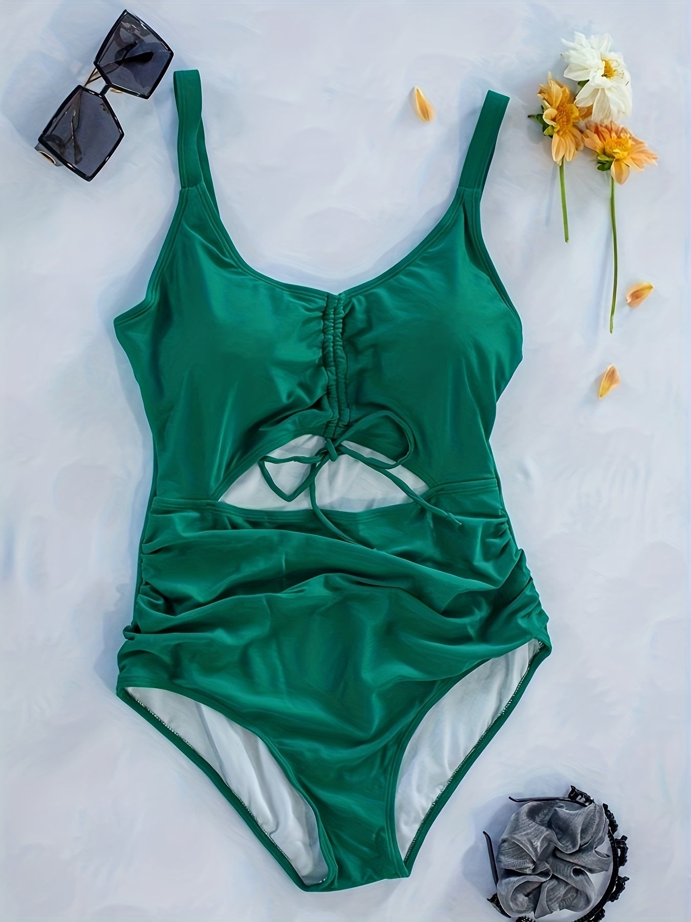  Lace Up One Piece Bathing Suit