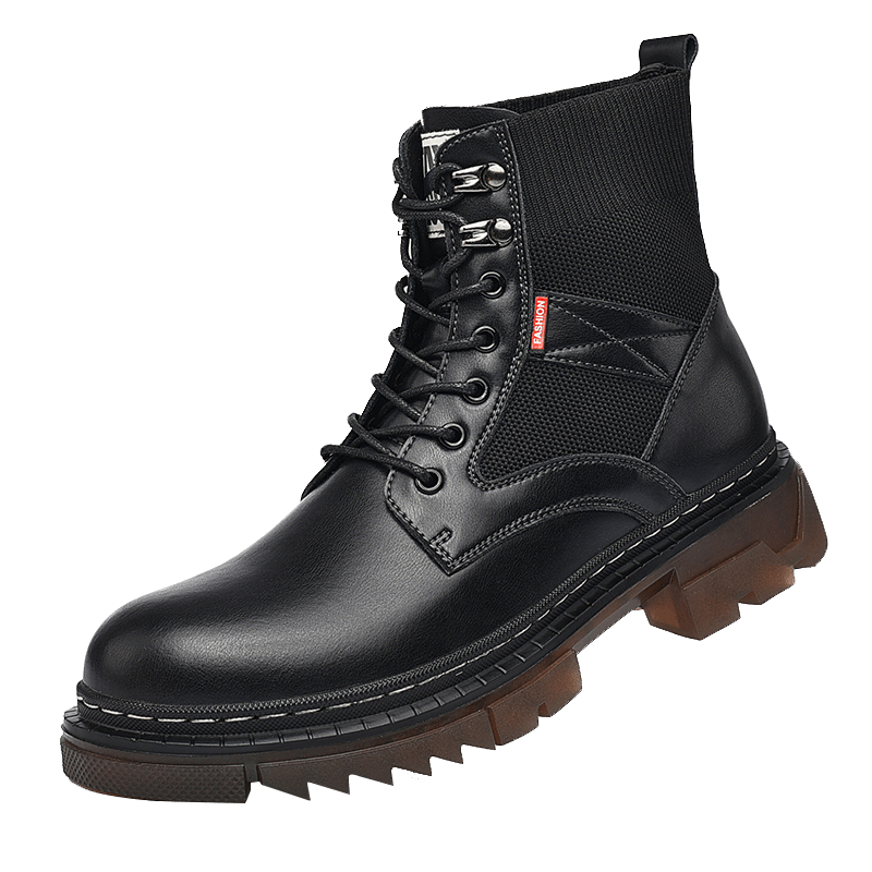 Men's Preppy Style Lace-Up Boots Service Boots Casual Walking Shoes