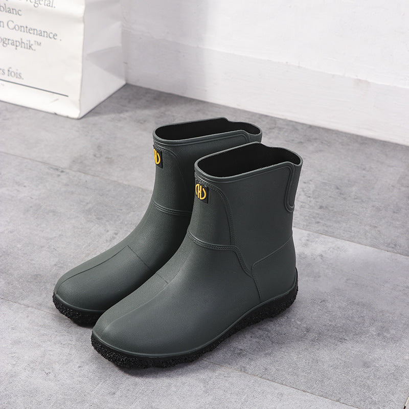 Men's Waterproof Knee High Rain Boots for Outdoor Working Fishing