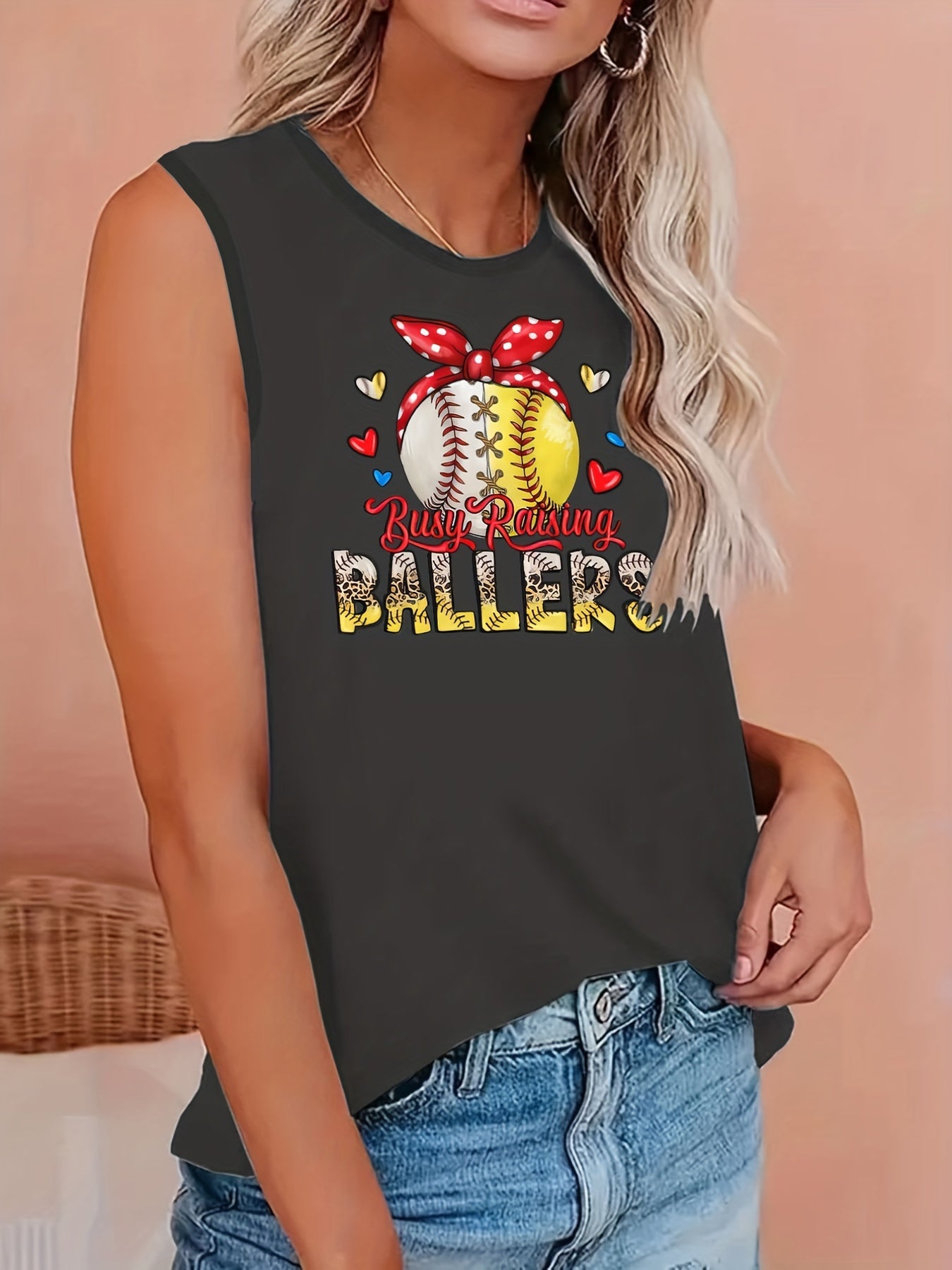  Leopard & Sunflower Print Tank Top
