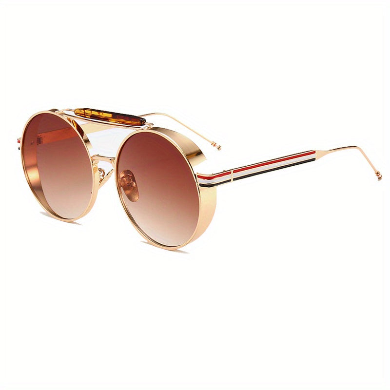 Men's Round Frame UV Protection Sunglasses for Holiday Outdoor Beach Travel