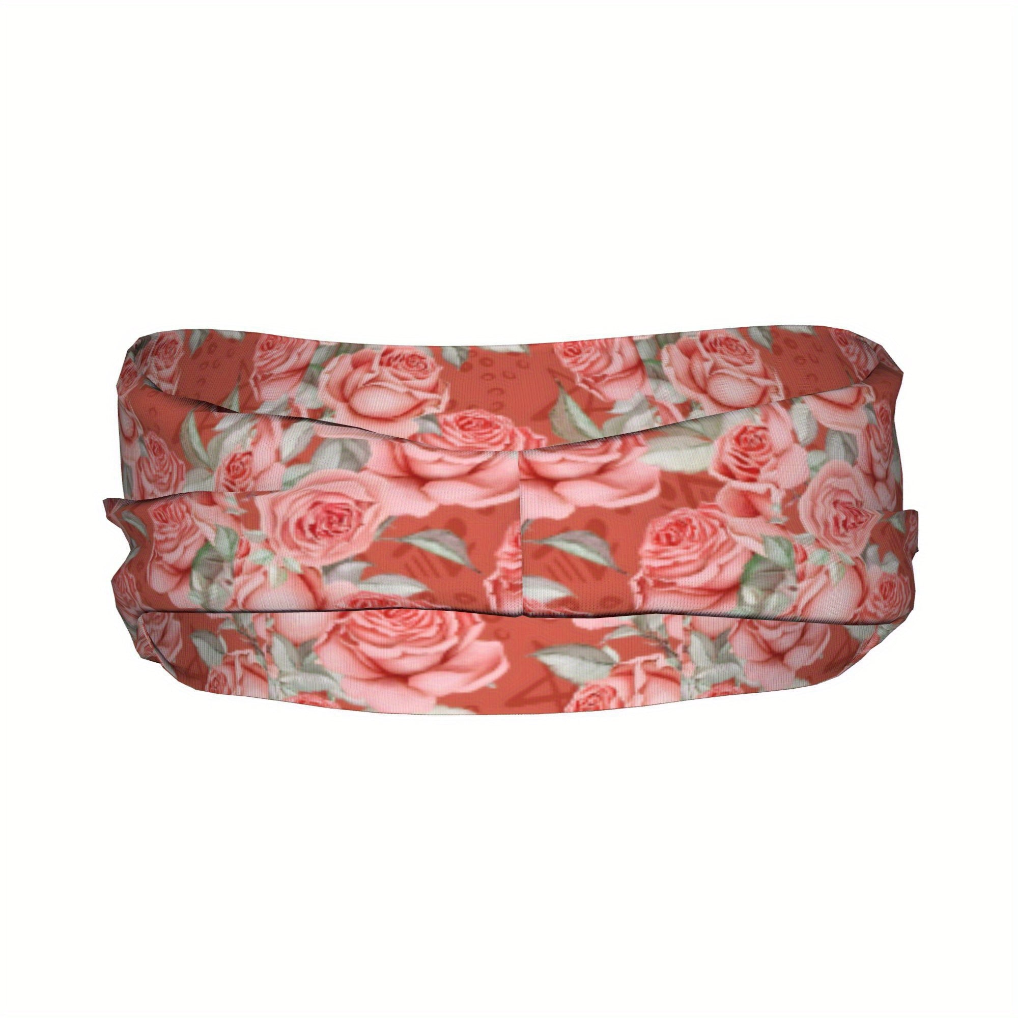 Rose Pattern Sports Headband Sweat Wicking Unisex Fitness Gear