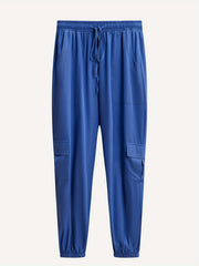  Solid Jogger Trousers With Flap Pockets