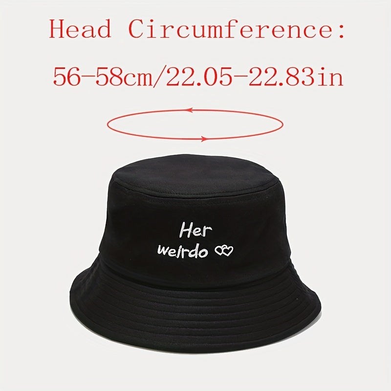 1pc Versatile Sunshade Bucket Hat With Letter Embroidery