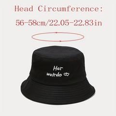 1pc Versatile Sunshade Bucket Hat With Letter Embroidery
