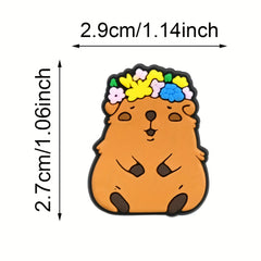 12pcs Animal Cartoon Rings Capybara Image Happy Capybara Ring Birthday Party