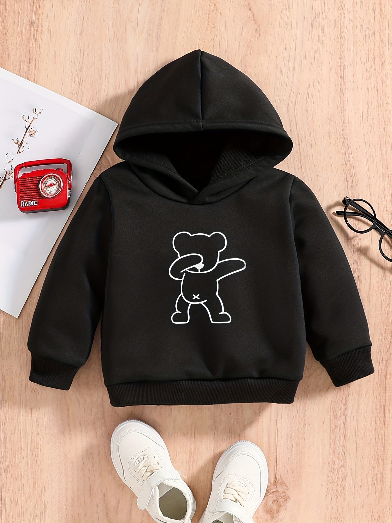 Bear Skeleton Baby Boys Hooded Sweatshirt