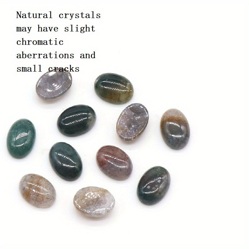 Natural Crystal Oval Ring Face DIY Inlaid Stone Jewelry