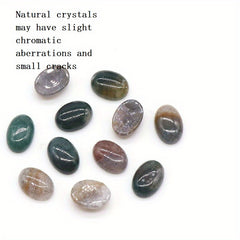 Natural Crystal Oval Ring Face DIY Inlaid Stone Jewelry