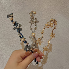 Crystal Flower Hairband Rhinestone Head Hoop Women's Headwear