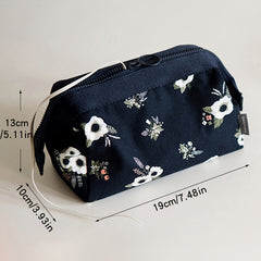 Floral Pattern Cosmetic Bag Portable Travel Storage Makeup Organizer