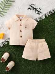 Baby Boys Casual Outfit Short Sleeve Shirt Short Set