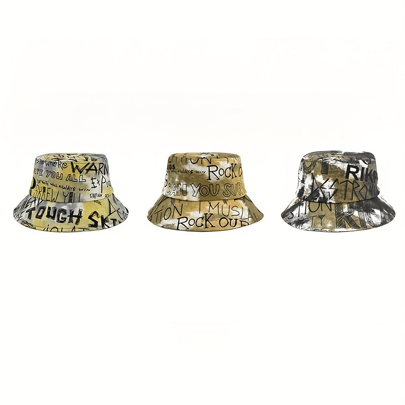 Men's Graffiti Basin Hat Casual Bucket Hat Print Sports Hat