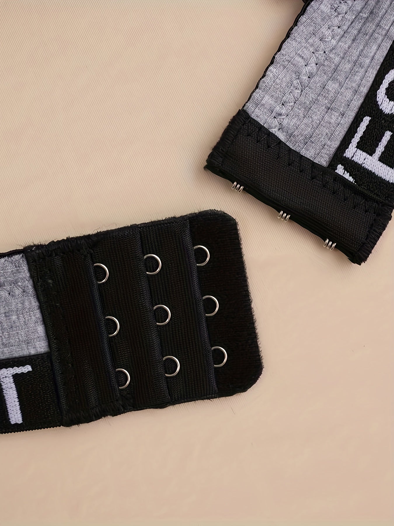 2pcs Letter Print Push Up Bras for Women