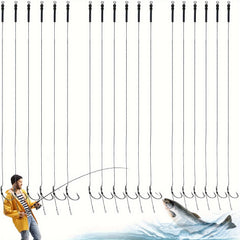 3pcs Stainless Steel Fishing Hooks Carp Rigs with Braided Line