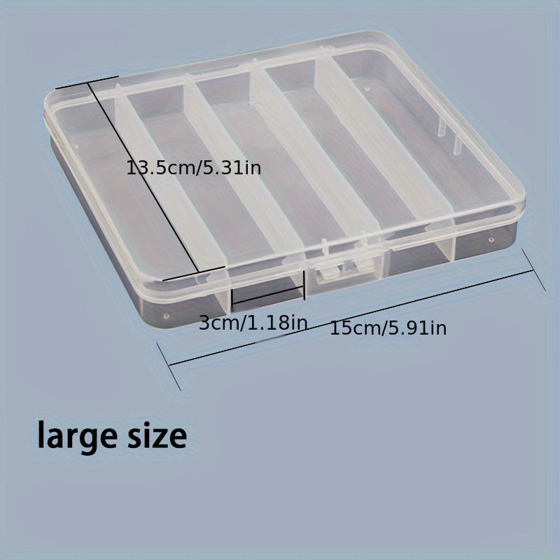 1pc 5 Compartment Transparent Storage Box Fishing Tackle Box