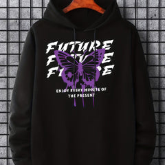 Men's Butterfly Print Hoodie Pullover Sweatshirt
