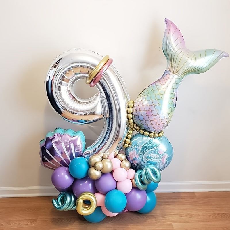 81 28 Cm Mermaid Balloon Set Shell Birthday Party Decoration Balloons